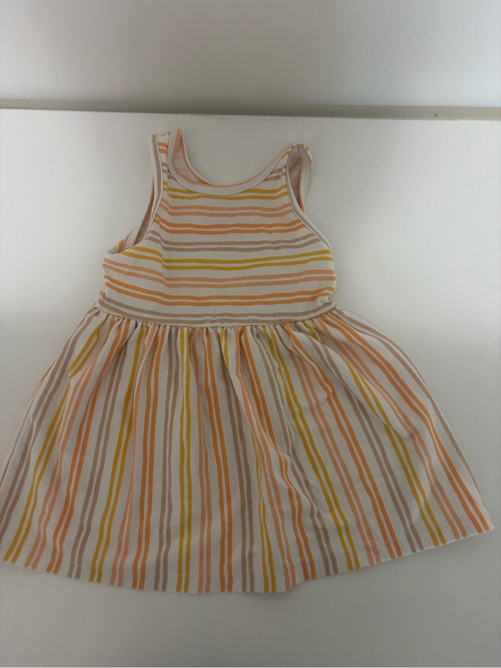 Cat & Jack 18M Striped Sleeveless Dress Orange Yellow Cream